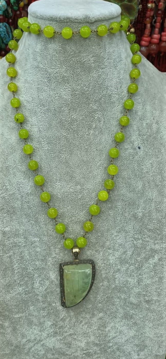 Yeşil Kuvars Florit Kolye Ucu
