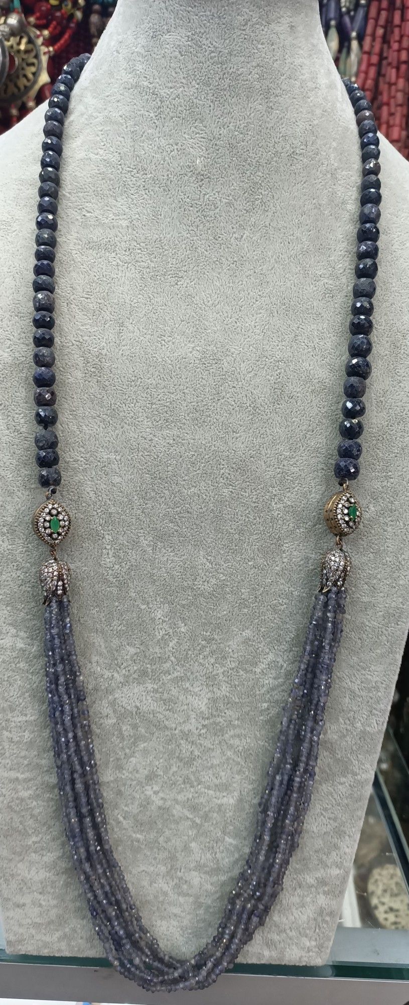 Safir İyolit (Su Safiri) ve Zircon Kolye 