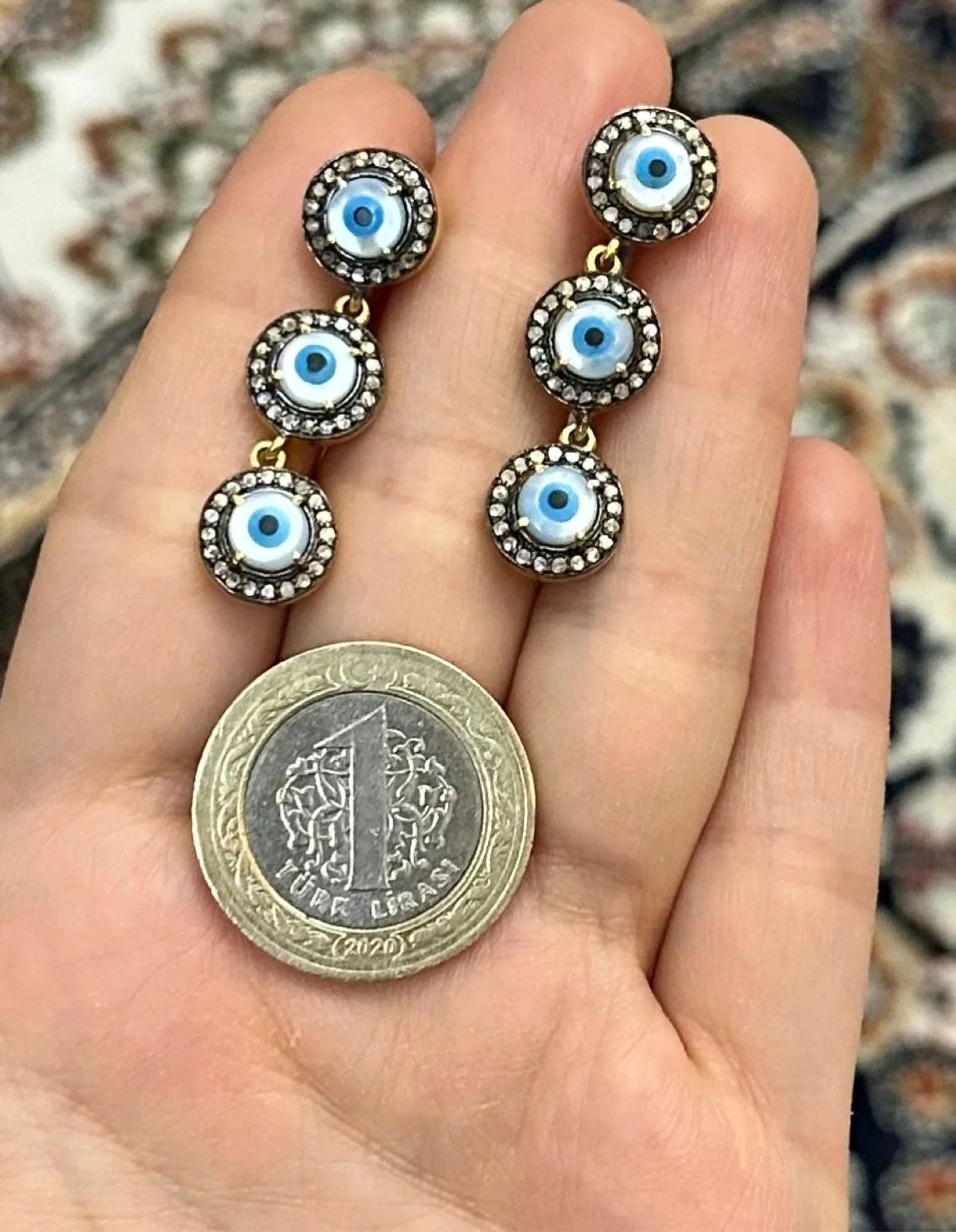 Sedef Nazar Üçlü Elmas Küpe