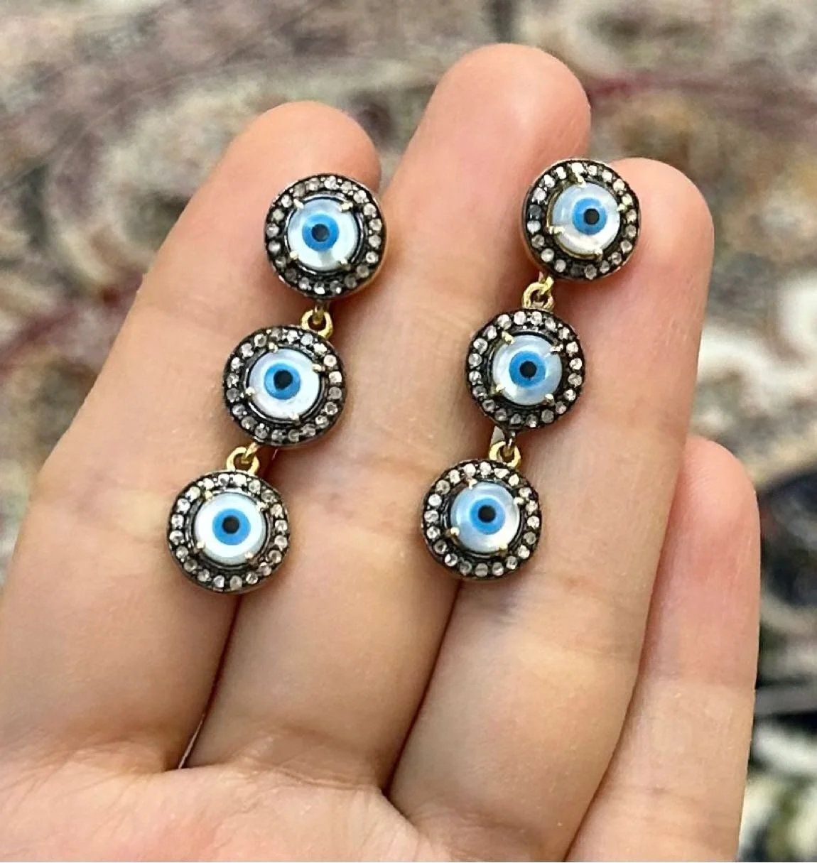 Sedef Nazar Üçlü Elmas Küpe 2