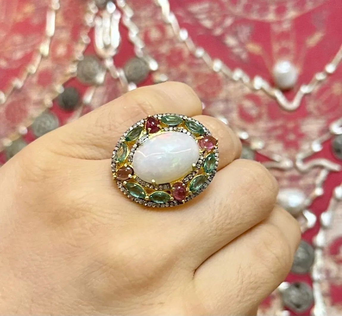 Opal Yakut Zümrüt Yüzük 5