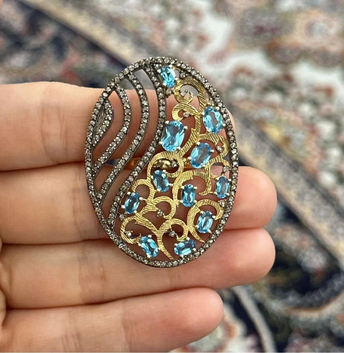 Mavi Topaz Yüzük #3 2