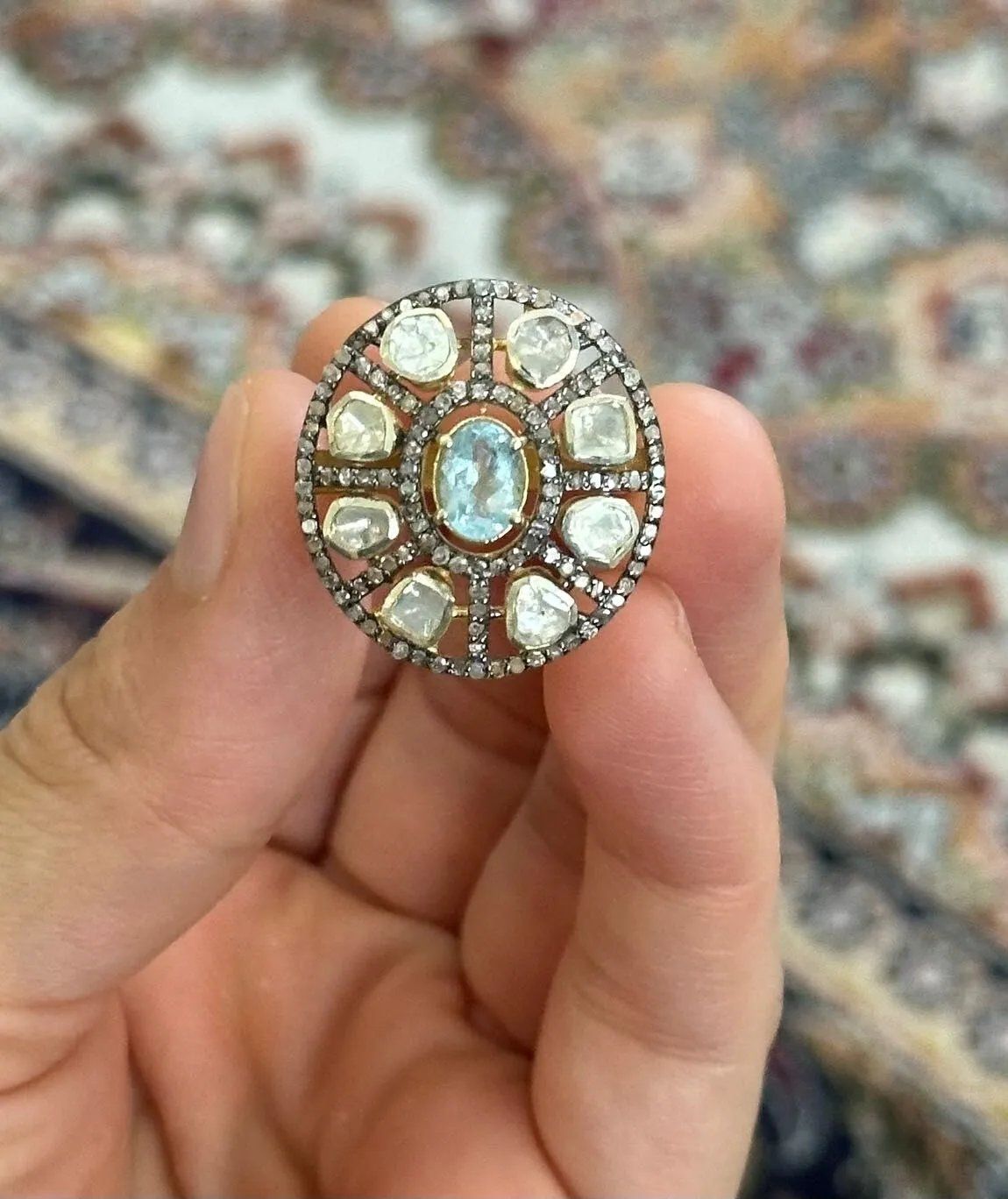 Mavi Topaz Yüzük #4 3