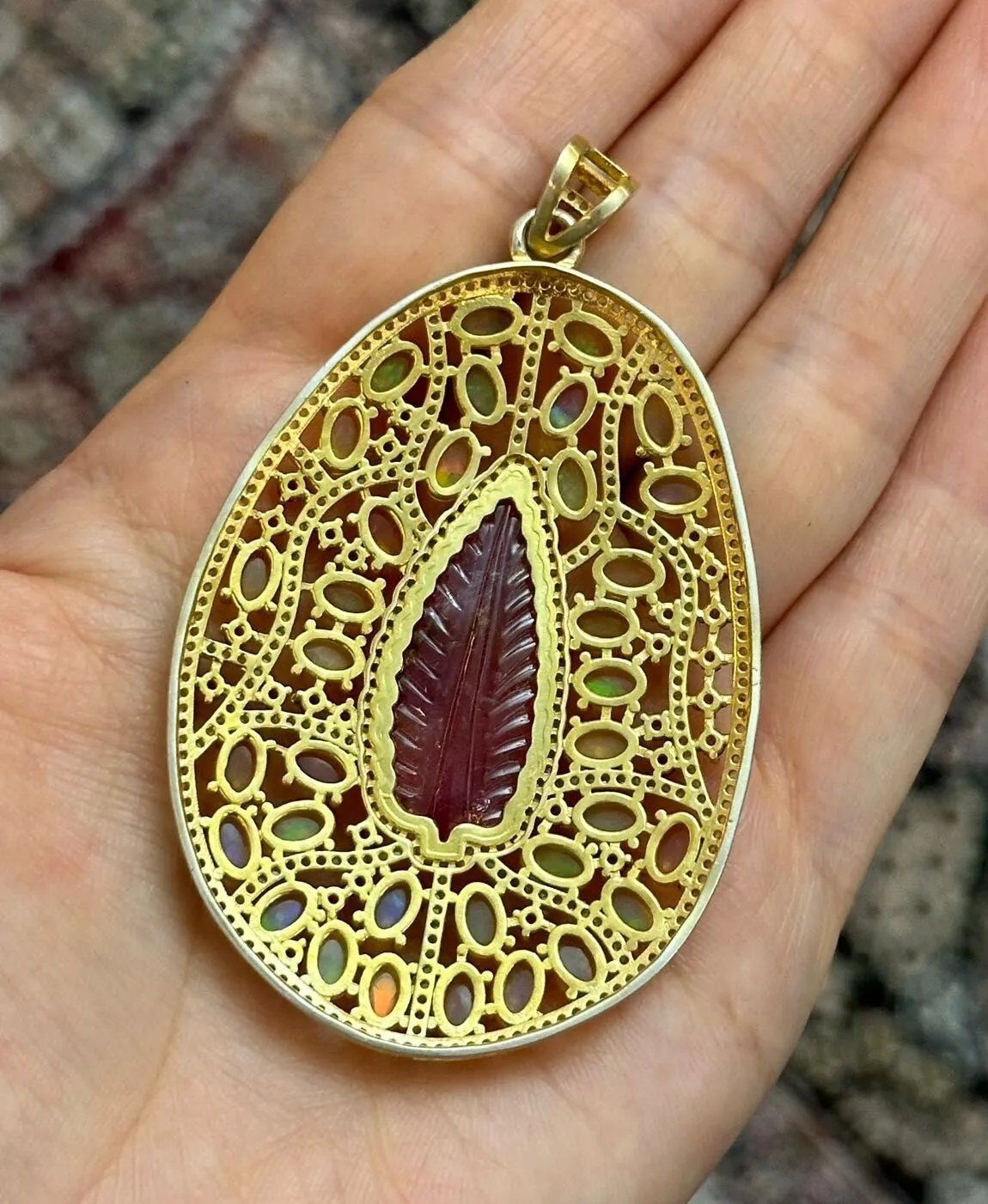 Turmalin Opal Kolye Ucu