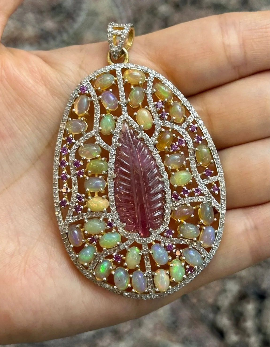 Turmalin Opal Kolye Ucu 4