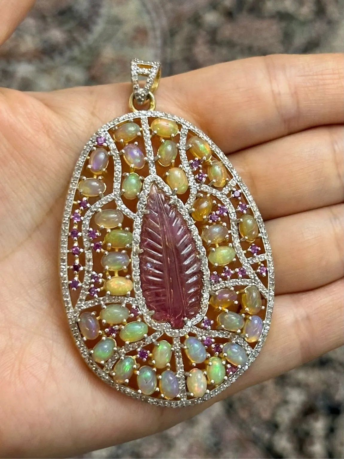 Turmalin Opal Kolye Ucu 5