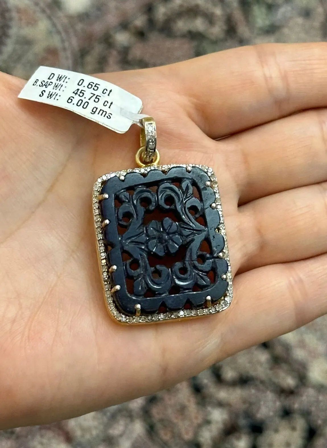 Safir İşlemli Kolye Ucu  5