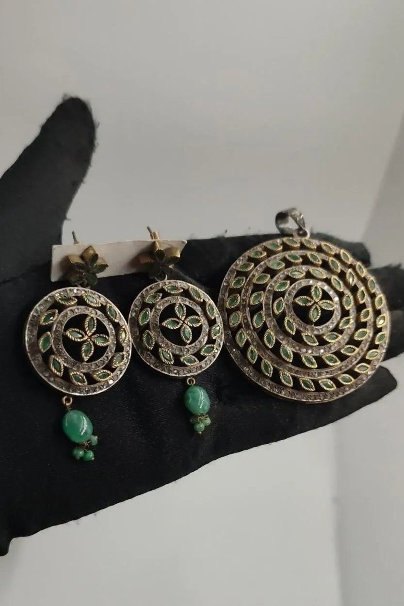 Zirkon Zümrüt Set Takı 3