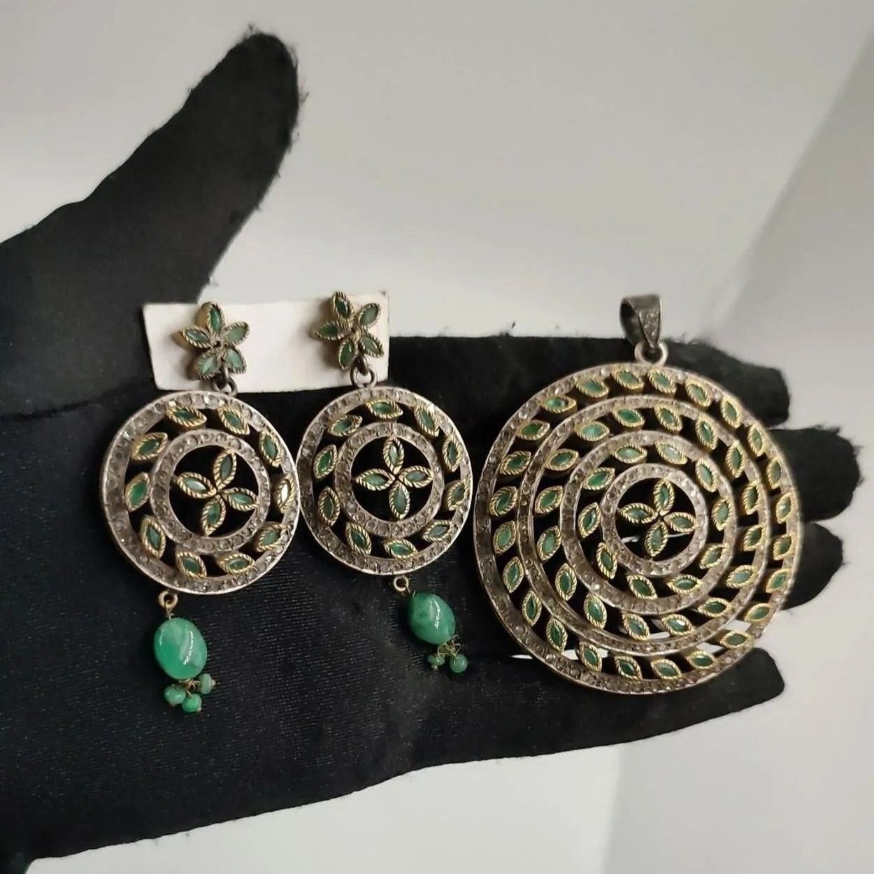 Zirkon Zümrüt Set Takı 4