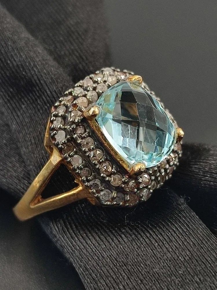 Mavi Topaz Yüzük #9 3