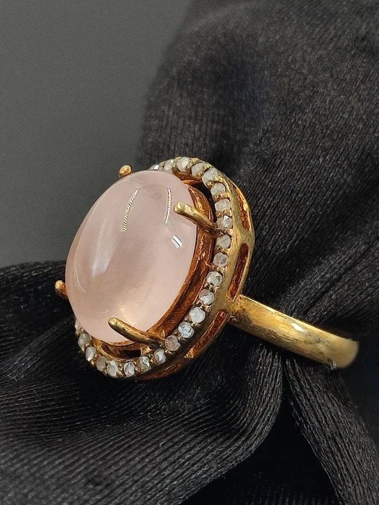 Pembe Kuvars Yüzük #3 4