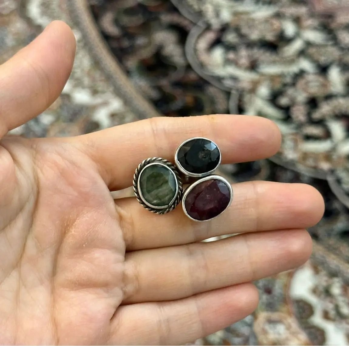 Zümrüt Yakut Safir Yüzük #3 3