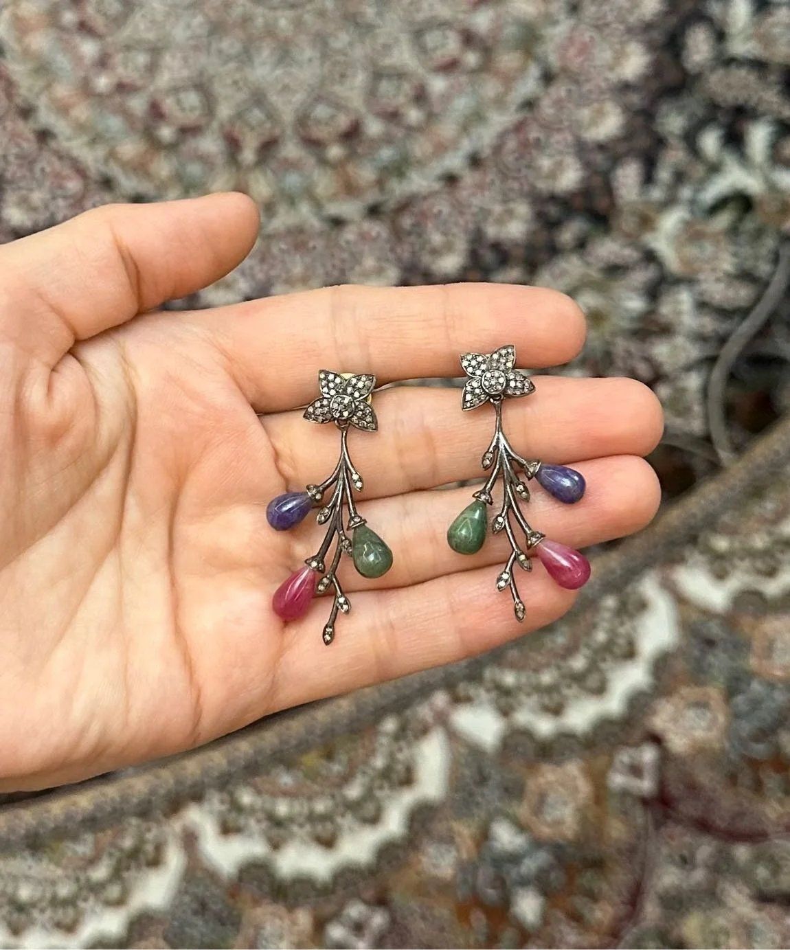 Zümrüt Yakut Safir Küpe 3
