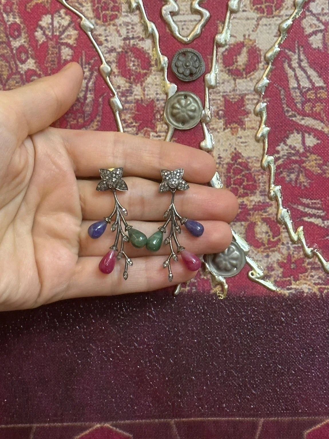 Zümrüt Yakut Safir Küpe 5